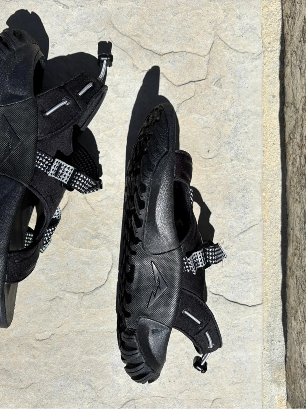 Nike Black Water Sandals with Black and White Straps